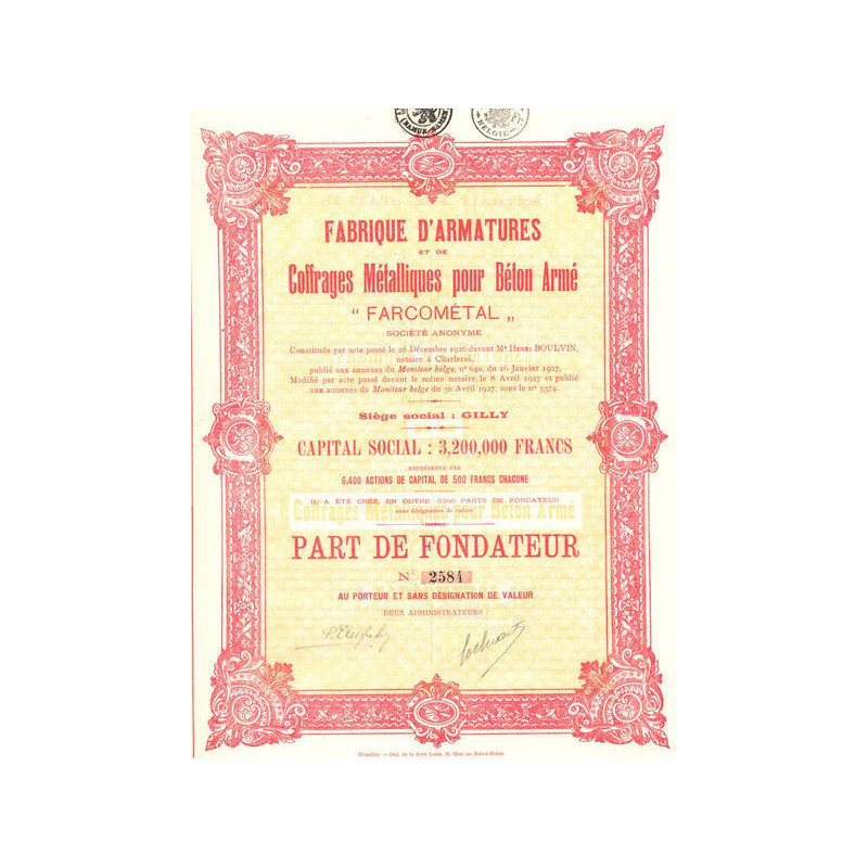 Fabrique d'Armatures et de Coffrages Métalliques pour Béton Armé "Farcométal" (PF)