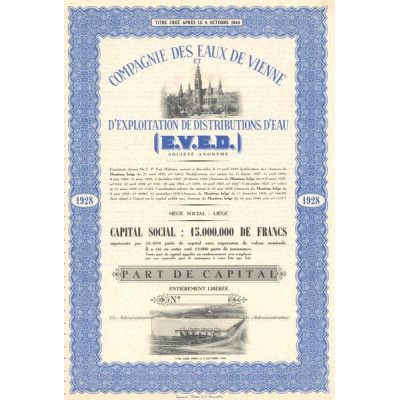 Cie des Eaux de Vienne et d'Exploitation de Distributions d'Eau E.V.E.D. (Part de Capital)