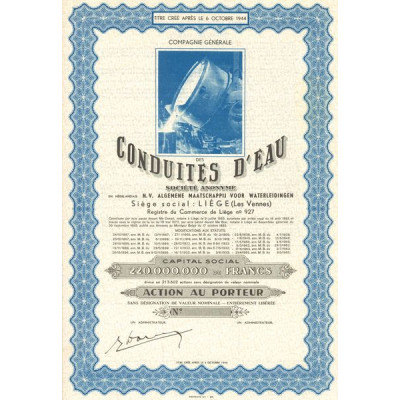 Cie Générale des Conduites d'Eau S.A. (Act au Porteur)