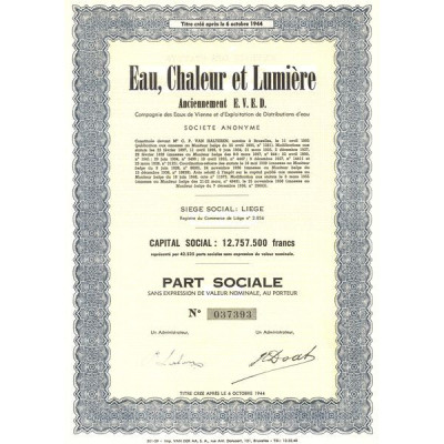 Eau Chaleur et Lumière Anciennement E.V.E.D. (Part Sociale)