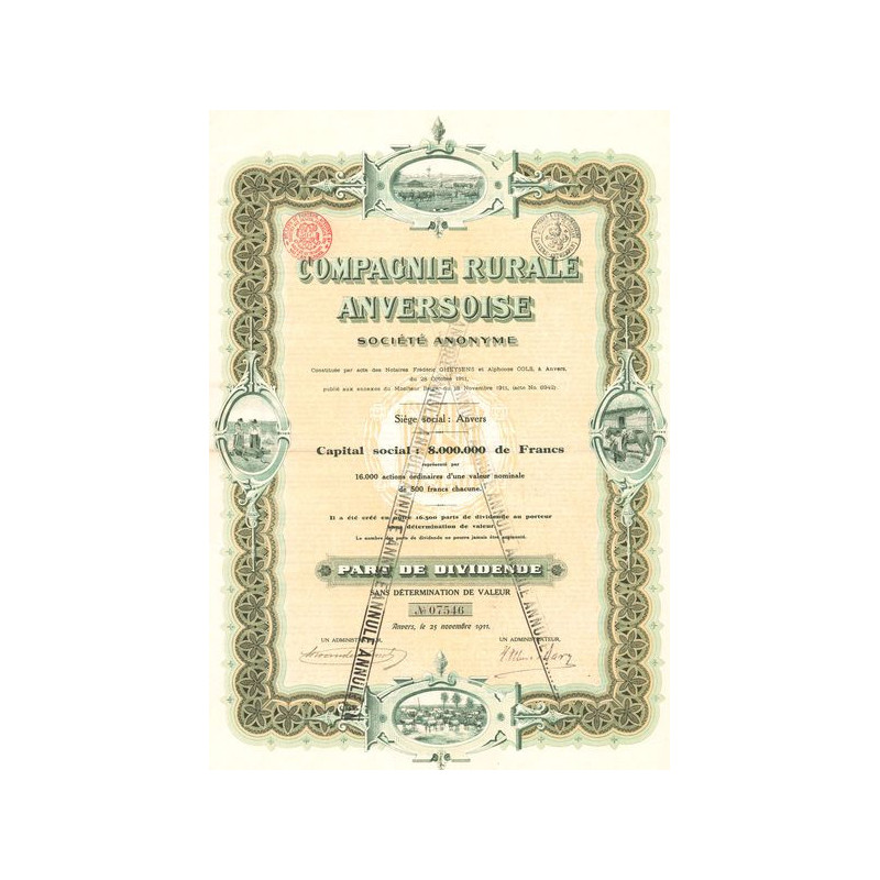 Cie Rurale Anversoise (Part de Dividende)