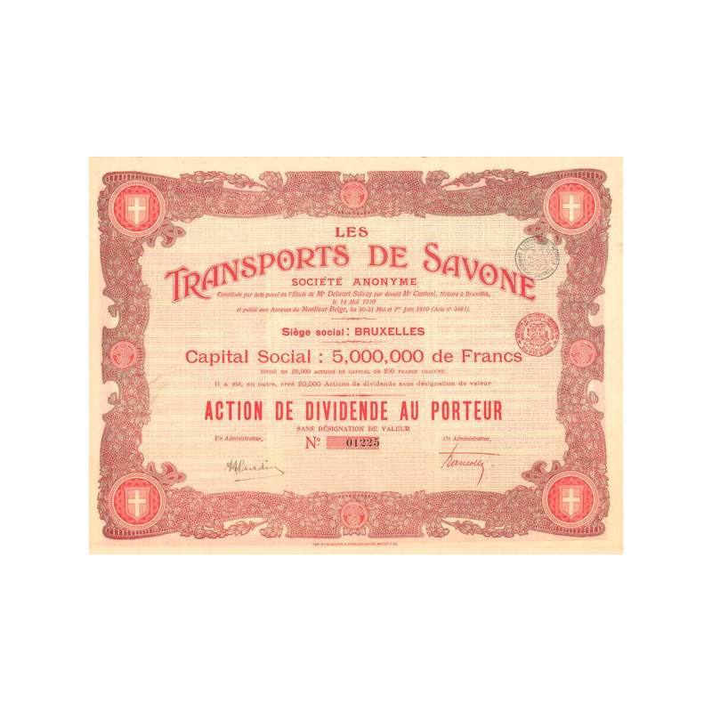 Les Transports de Savone S.A. (Act de Dividende)