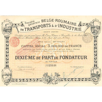 Sté Générale Belge-Roumaine de Transports & d'Industrie (10ème PF)