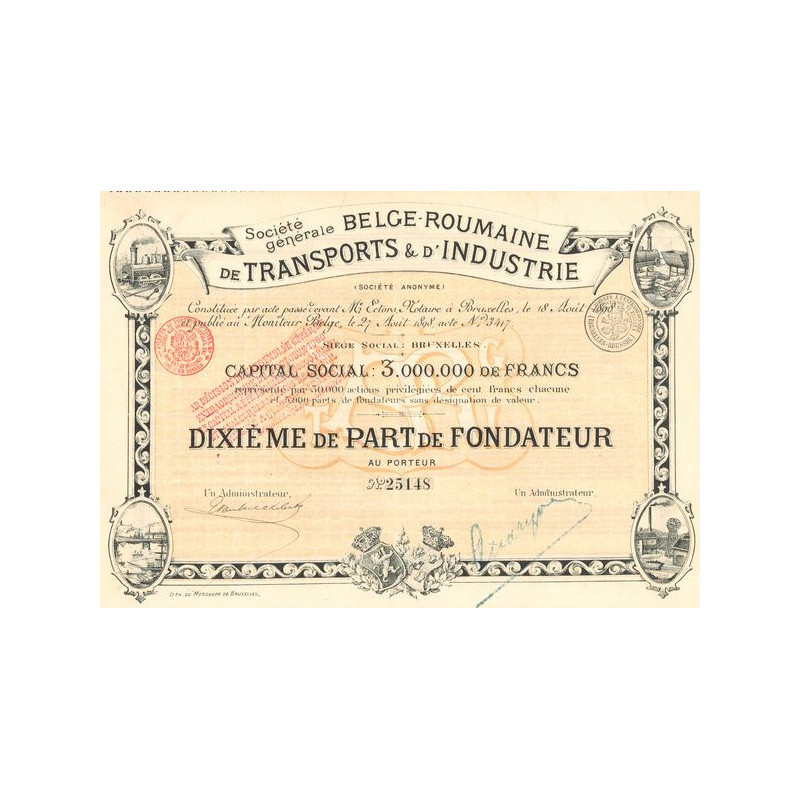 Sté Générale Belge-Roumaine de Transports & d'Industrie (10ème PF)