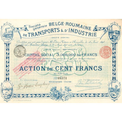 Sté Générale Belge-Roumaine de Transports & d'Industrie (Act 100 F)