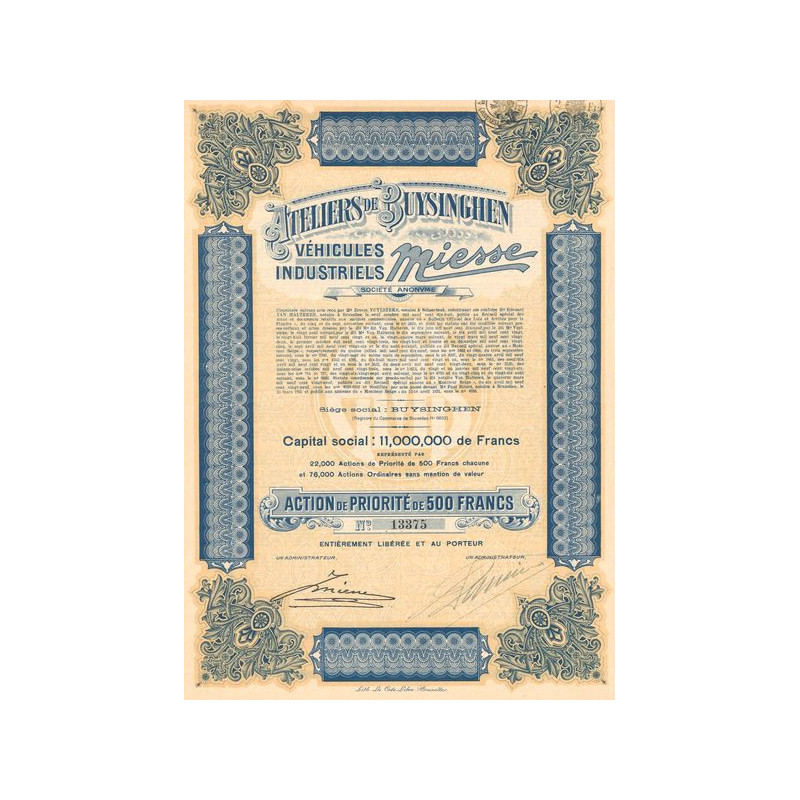 Ateliers de Buysinghen Véhicules Instriels Miesse S.A. (Act Prior 500 F)