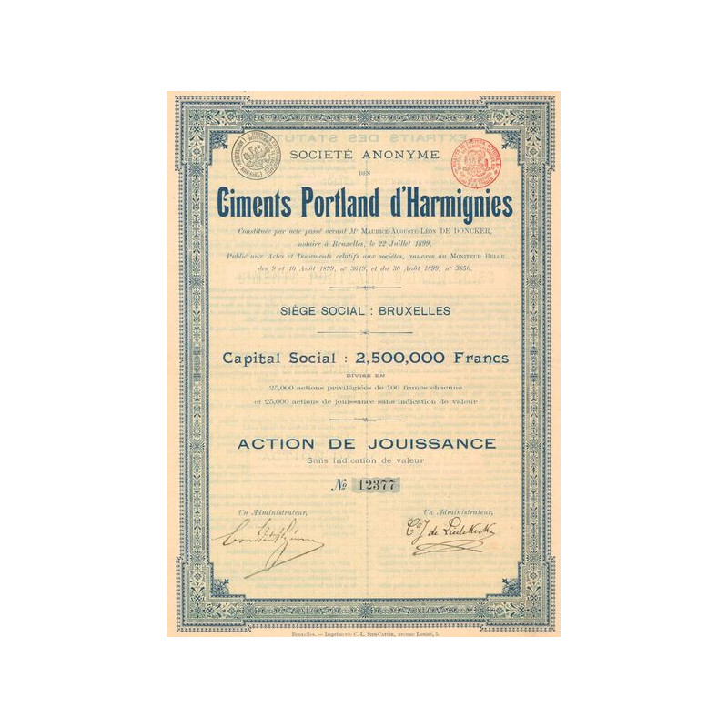 S.A. des Ciments Portland d'Harmignies (Act Jouissance)