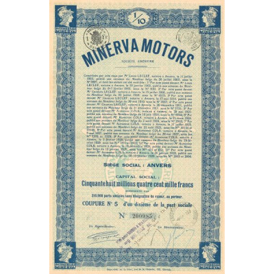 Minerva Motors (10ème Part Sociale)