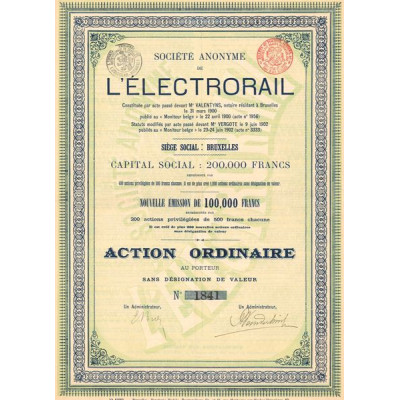 S.A. de l'Electrorail (Act Ordinaire)