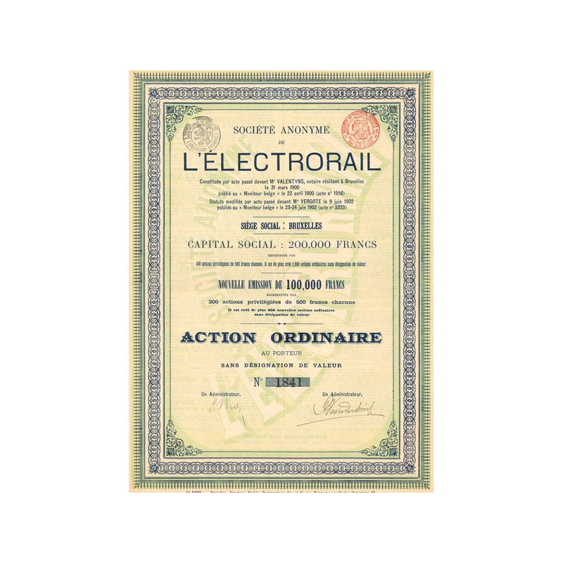 S.A. de l'Electrorail (Act Ordinaire)