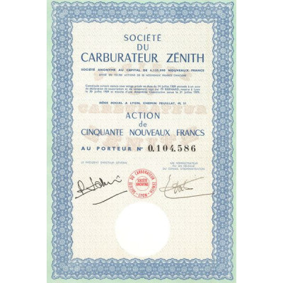 Sté du Carburateur Zénith (Act 50 NF)