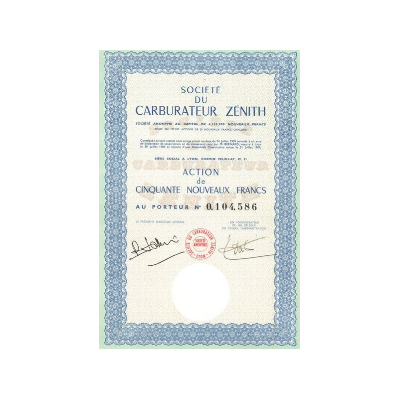 Sté du Carburateur Zénith (Act 50 NF)