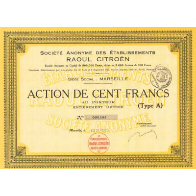 S.A. des Etablissements Raoul Citroën (Act 100 F)