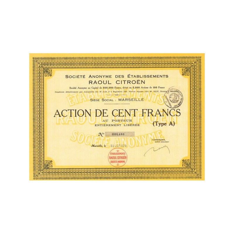 S.A. des Etablissements Raoul Citroën (Act 100 F)