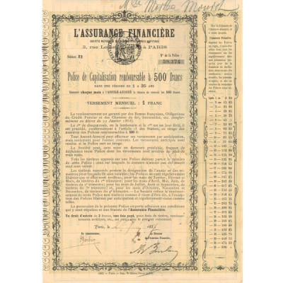 L'Assurance Financière (Police 500 F)