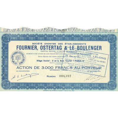 S.A. des Etablissements Fournier. Ostertag & le Boulenger (Act 3000 F)