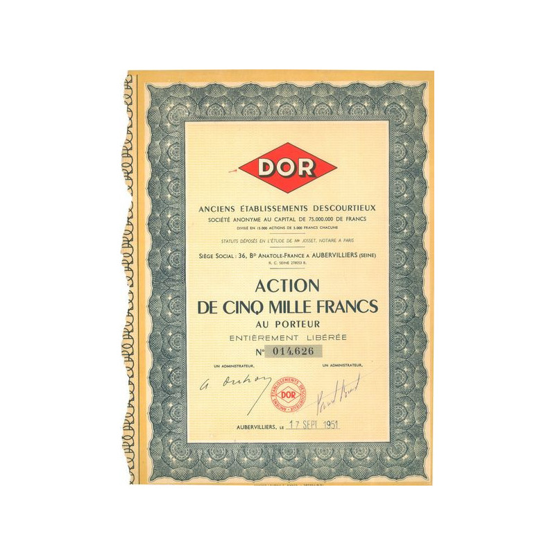 DOR Anciens Etablissements Descourtieux (Act 5000 F)