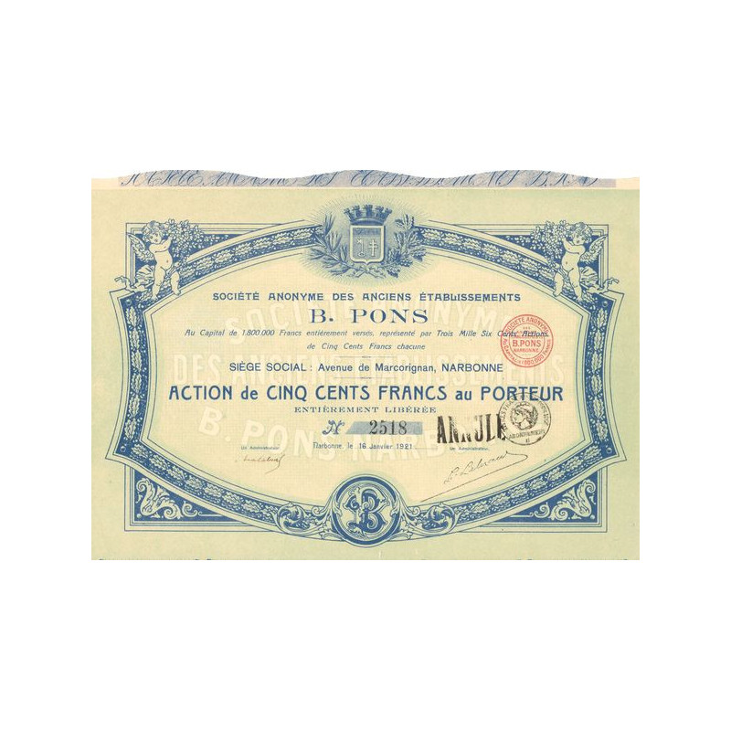 S.A. des Anciens Etablissements B. Pons (Act 500 F)