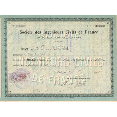 Sté des Ingénieurs Civils de France (Certif Nomin)