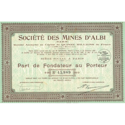 Sté des Mines d'Albi (PF)