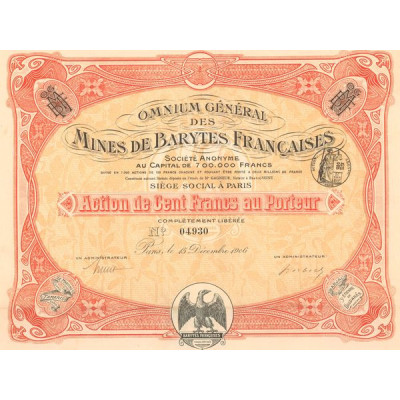 Omnium Général des Mines de Barytes Française (Act 100 F)