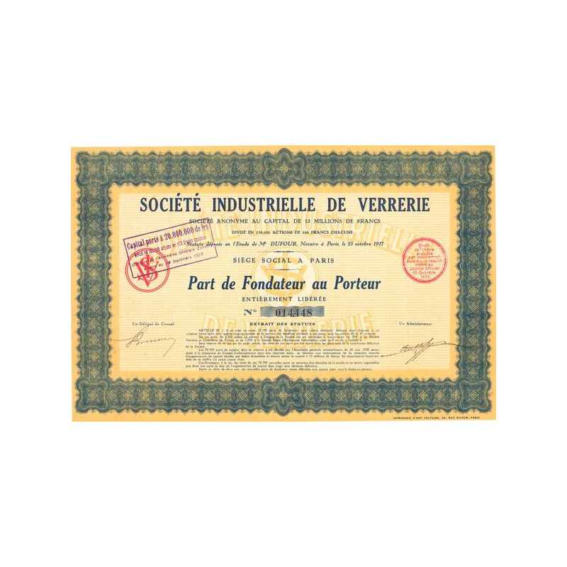 Sté Industrielle de Verrerie (PF) (Grand Modèle)