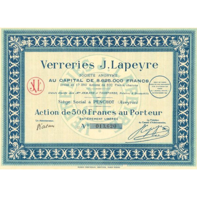 Verreries J.Lapeyre S.A. (Act 500 F)