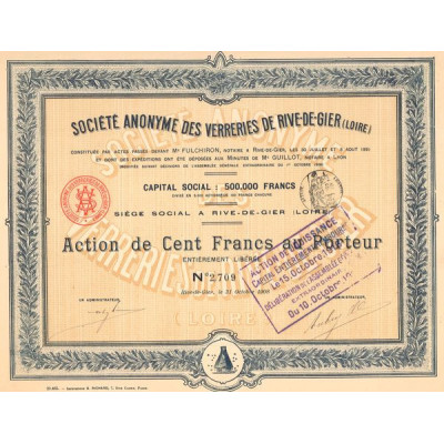 S.A. des Verreries de Rive-de-Gier (Act 100 F)