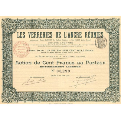 Les Verreries de l'Ancre Réunies (Act 100 F)