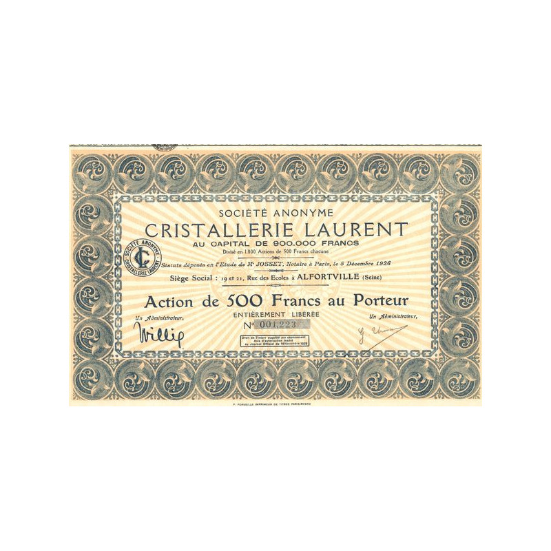S.A. Cristallerie Laurent (Act 500 F)