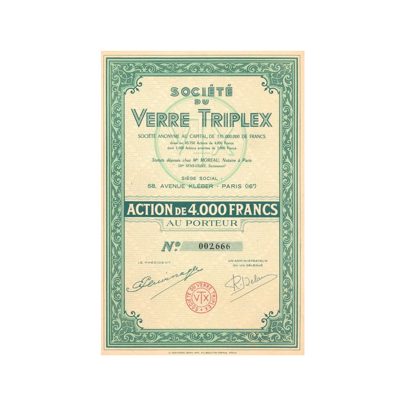 Sté du Verre Triplex (Act 4000 F)