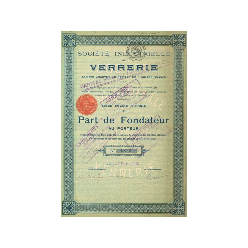 Sté Industrielle de Verrerie (PF) (Petit Modèle)