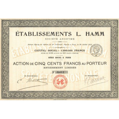 Etablissements L. Hamm (Act 500 F)