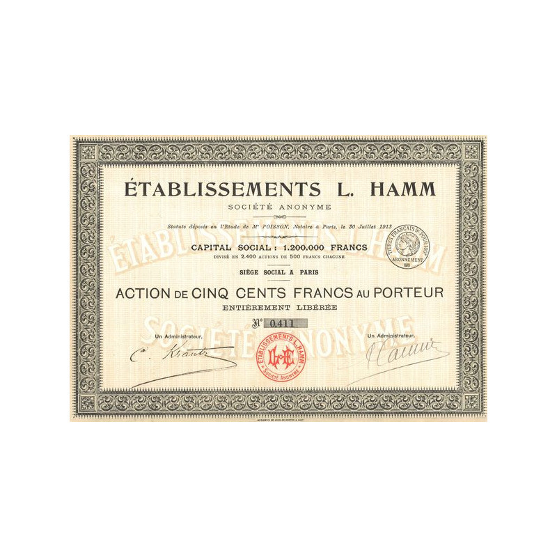 Etablissements L. Hamm (Act 500 F)