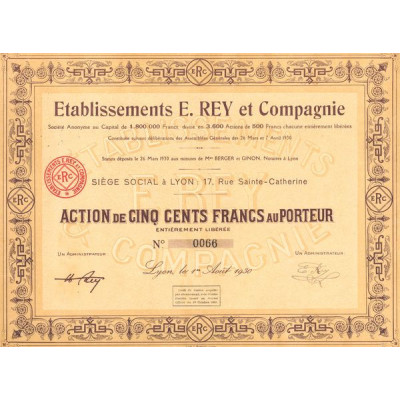 Etablissements E. Rey et Compagnie (Act 500 F)