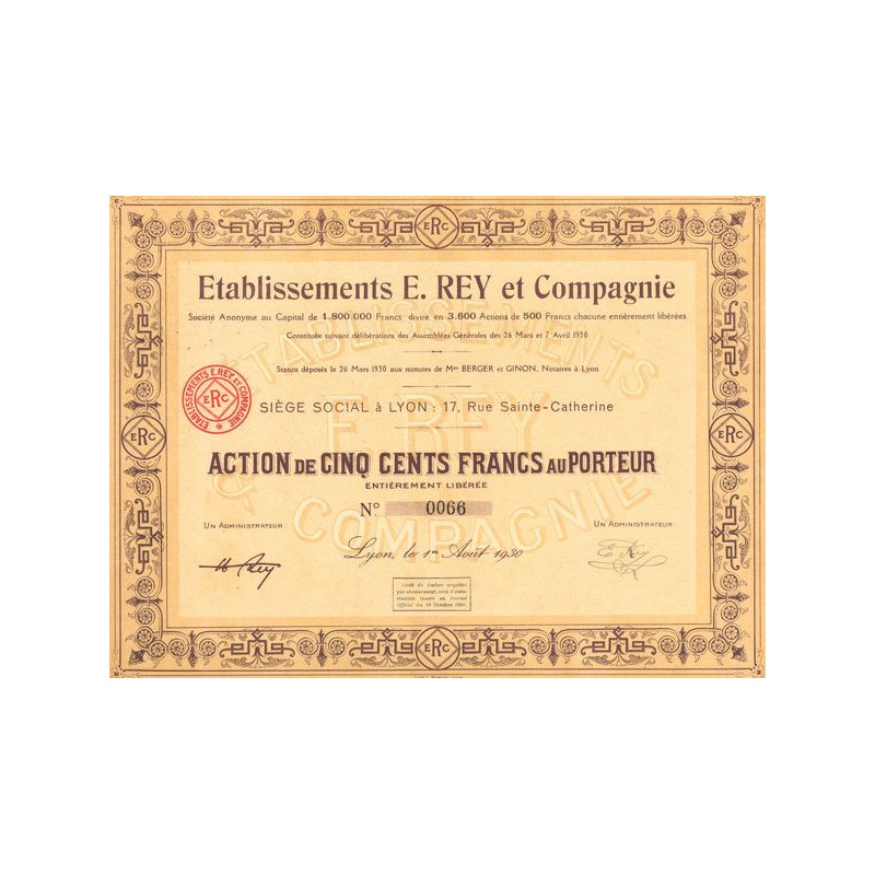 Etablissements E. Rey et Compagnie (Act 500 F)