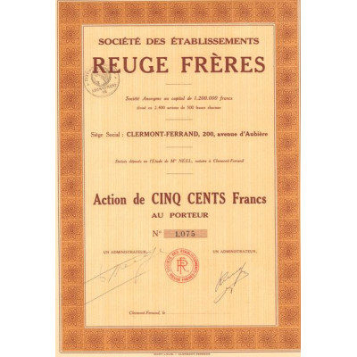 Sté des Etablissements Reuge Frères (Act 500 F)