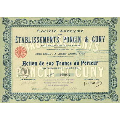 S.A. des Etablissements Poncin & Cuny (Act 500 F)