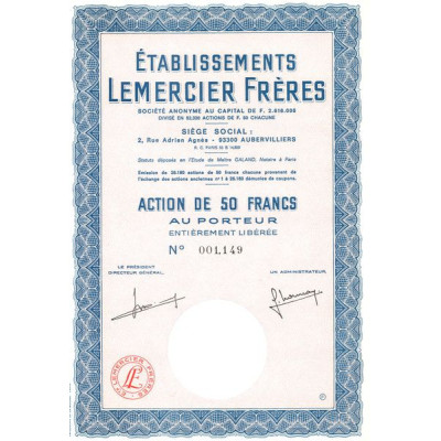 Etablissements Lemercier Frères (Act 50 F)
