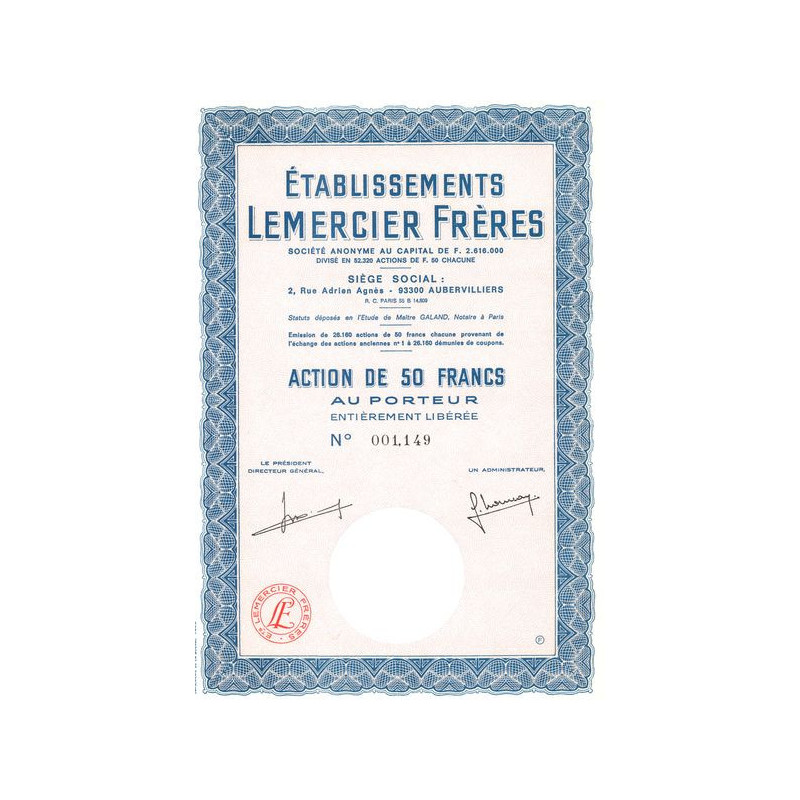 Etablissements Lemercier Frères (Act 50 F)