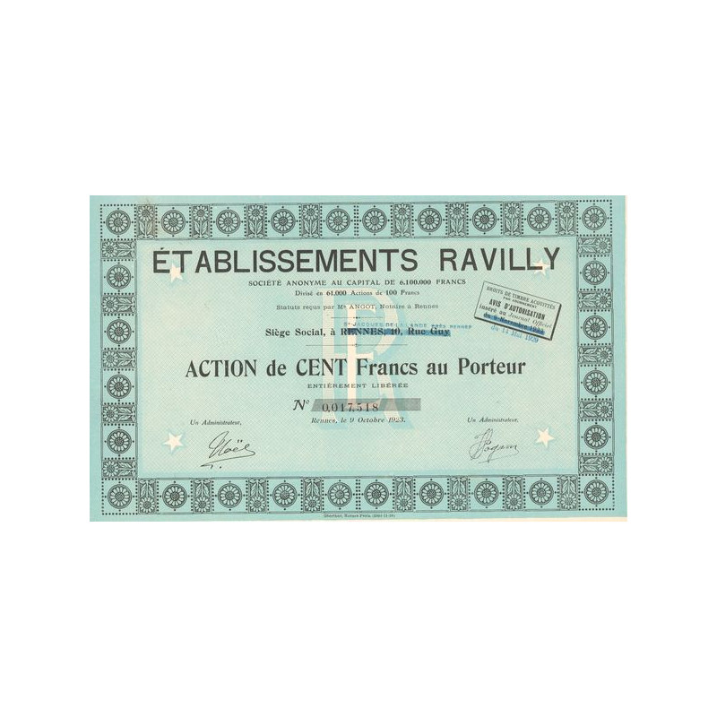 Etablissements Ravilly (Act 100 F)