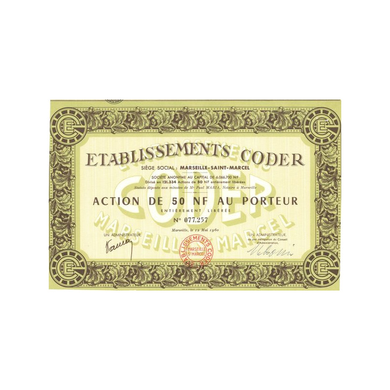 Etablissements Coder (Act 50 NF)