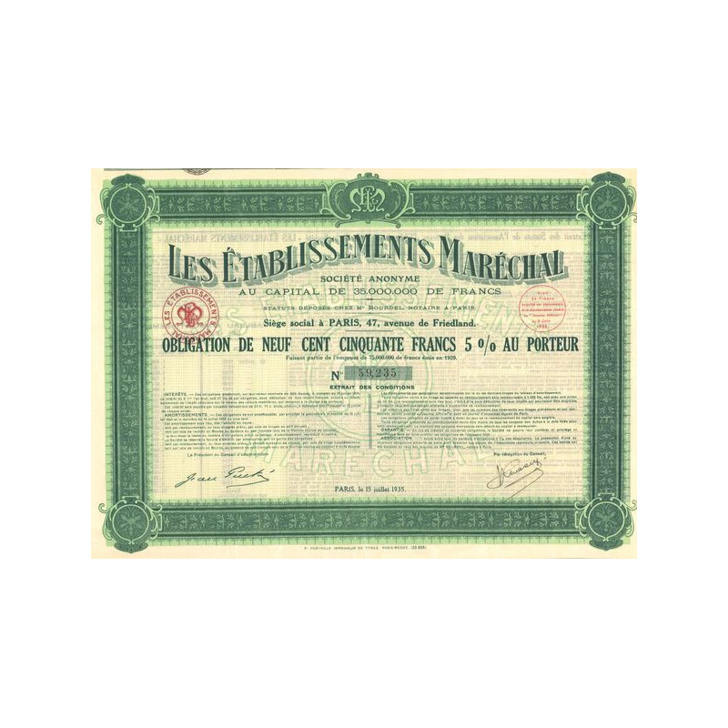 Les Etablissements Maréchal (Obl 950 F 5%)