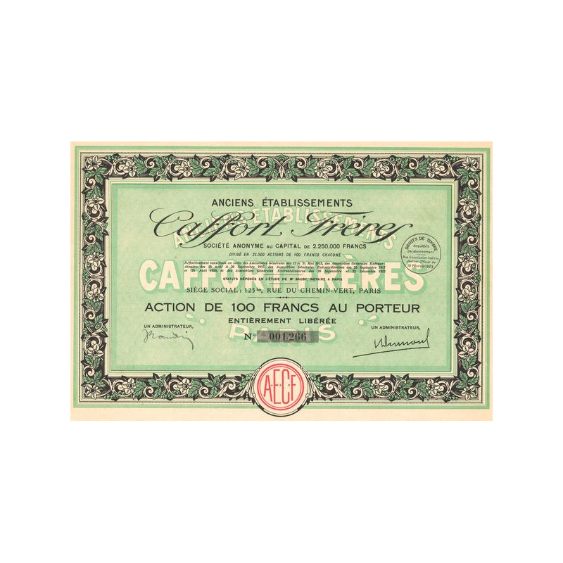 Anciens Etablissements Caffort Frères (Act 100 F)