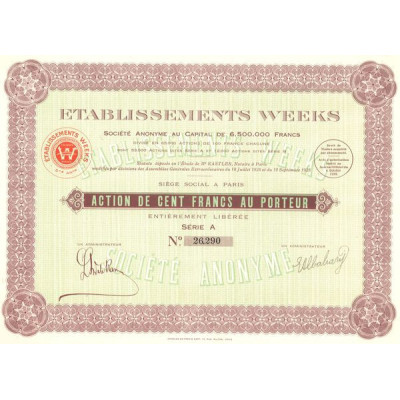 Etablissements Weeks (Act 100 F)