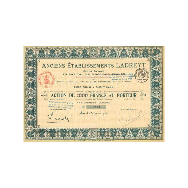 Anciens Etablissements Ladreyt (Act 1000 F)