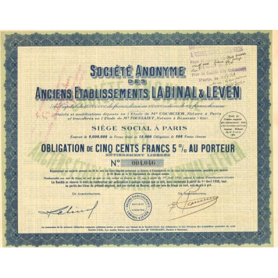 S.A. des Anciens Etablissements Labinal & Leven (Obl 500 F 5%)