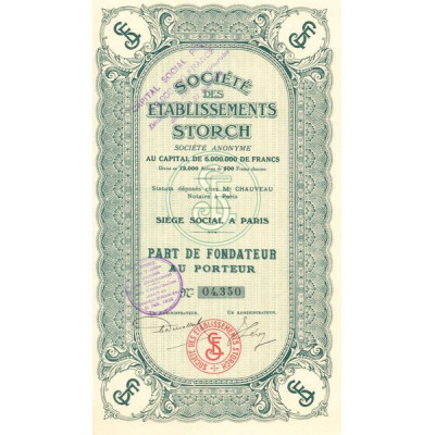 Sté des Etablissements Storch (PF)