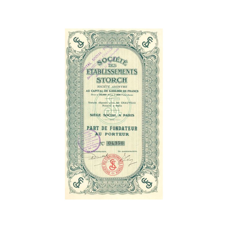 Sté des Etablissements Storch (PF)