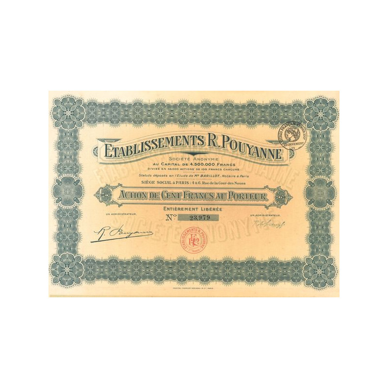 Etablissements R. Pouyanne (Act 100 F)